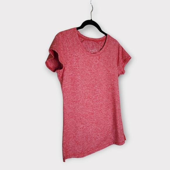 Oiselle Womens Space Dye Running Performance Short Sleeve Top Red Orange S Gym - Picture 2 of 7